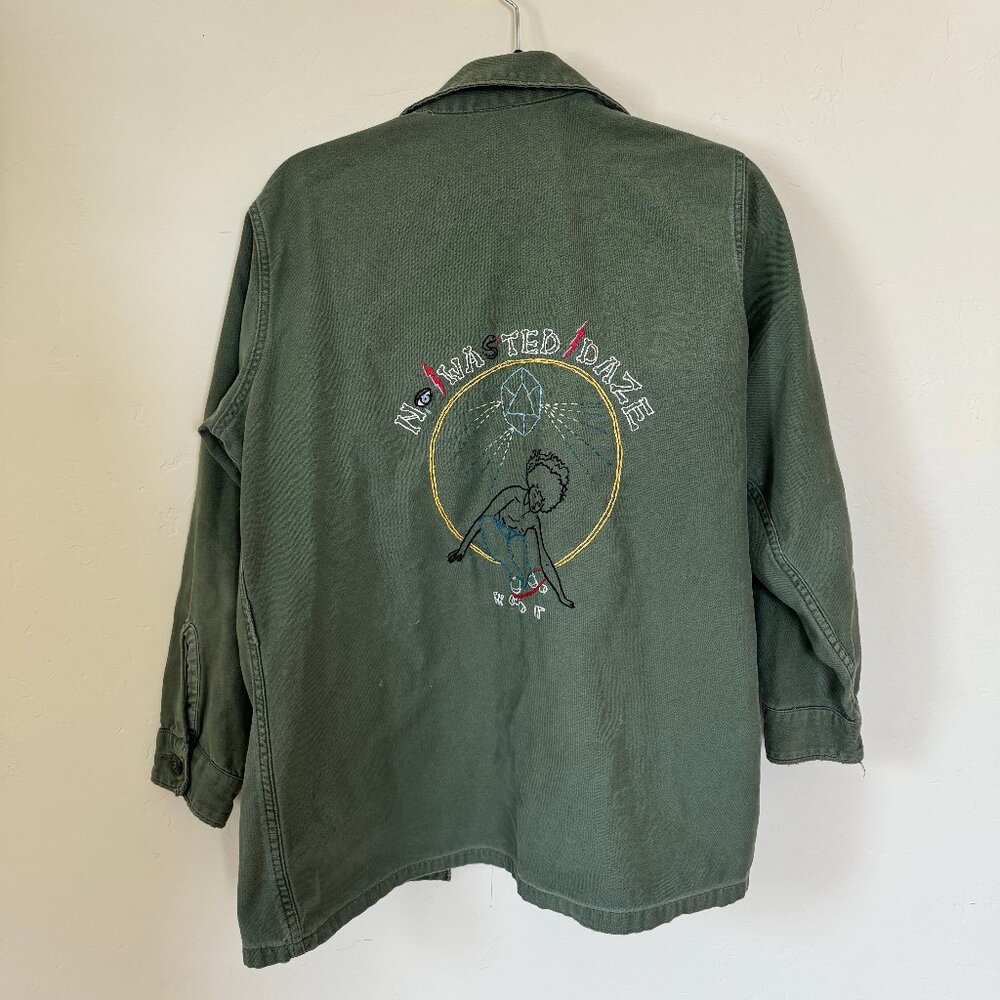 Vintage Army Jacket "No wasted Daze"